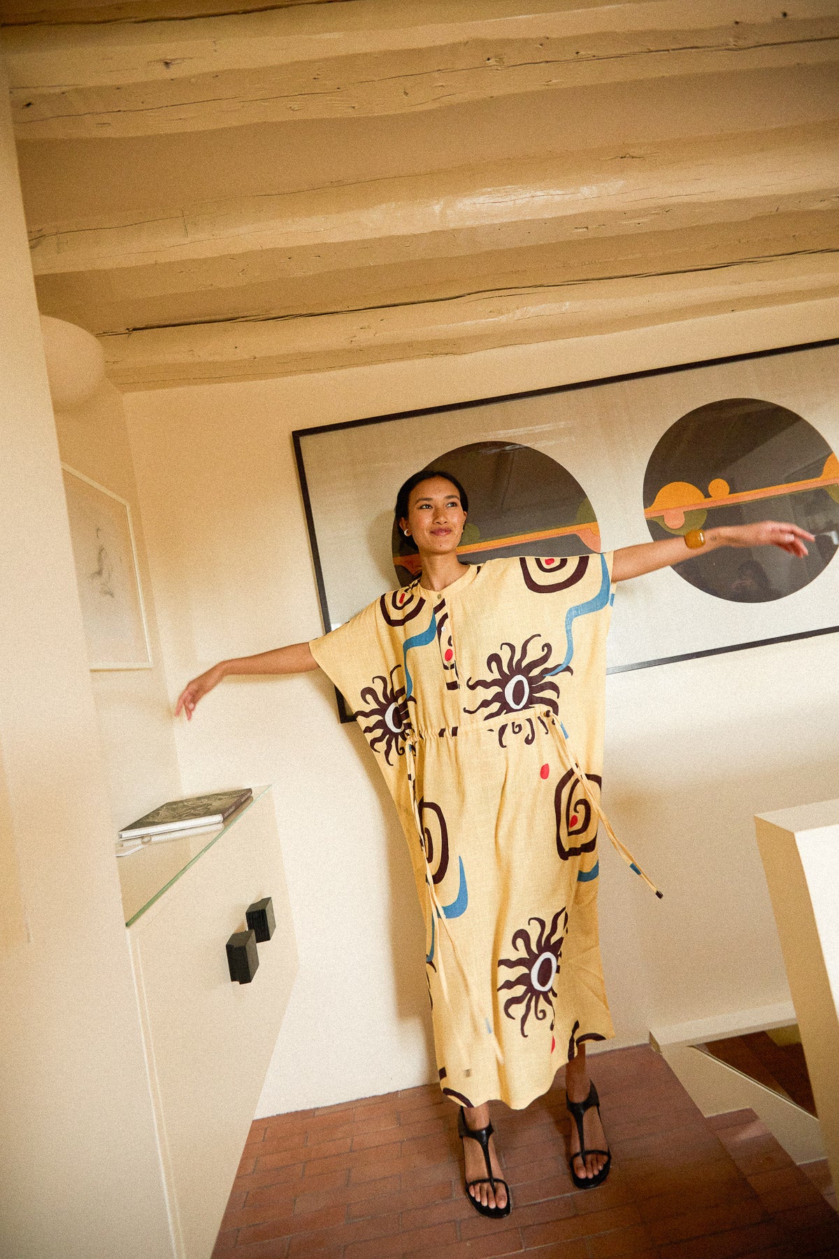 Helia Yellow Kaftan