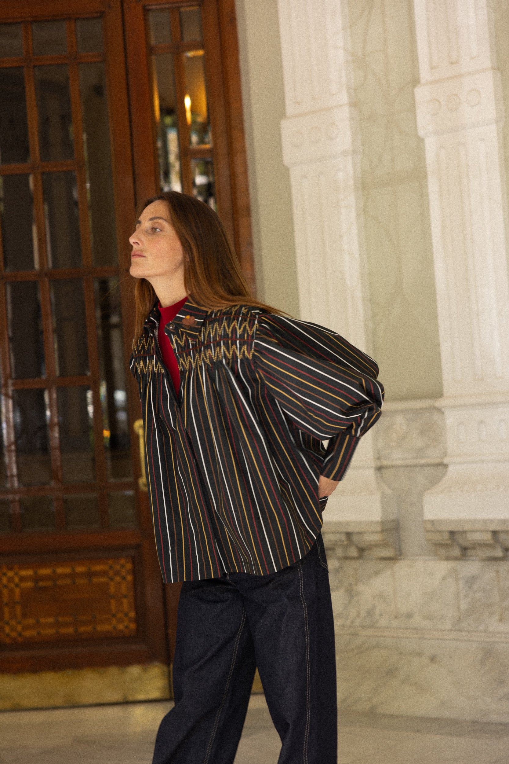 Camelia Stripes Green Shirt