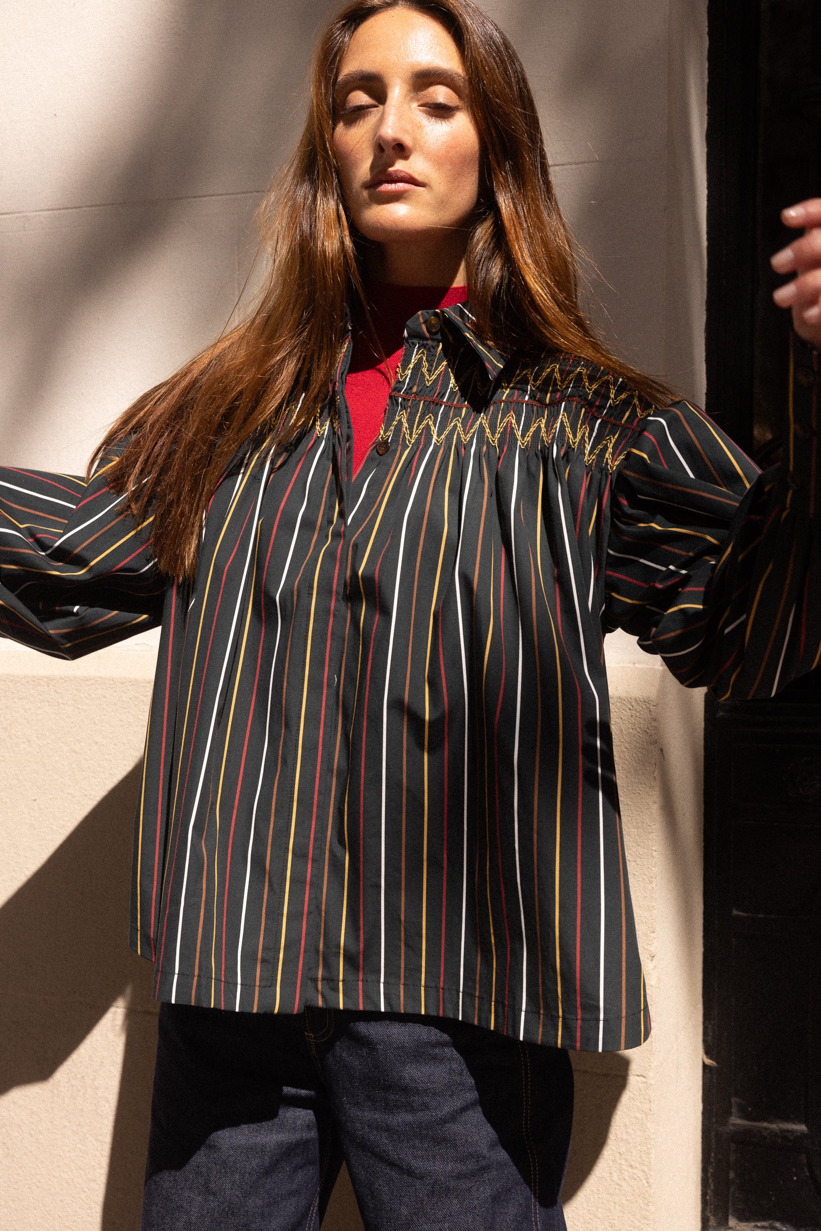 Camelia Stripes Green Shirt