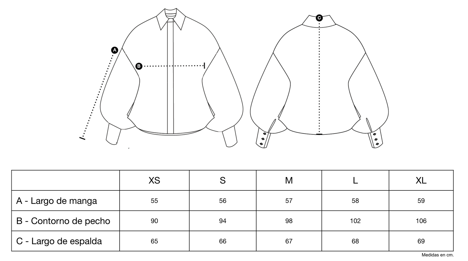 Guía de tallas de Azalea Pink Shirt
