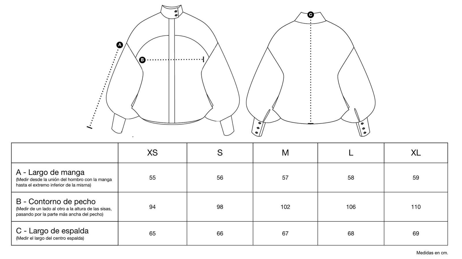 Guía de tallas de Lilla Pink Shirt