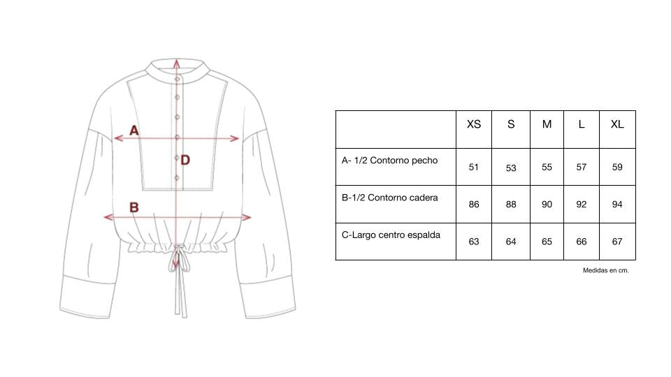 Guía de tallas de Malva Shirt
