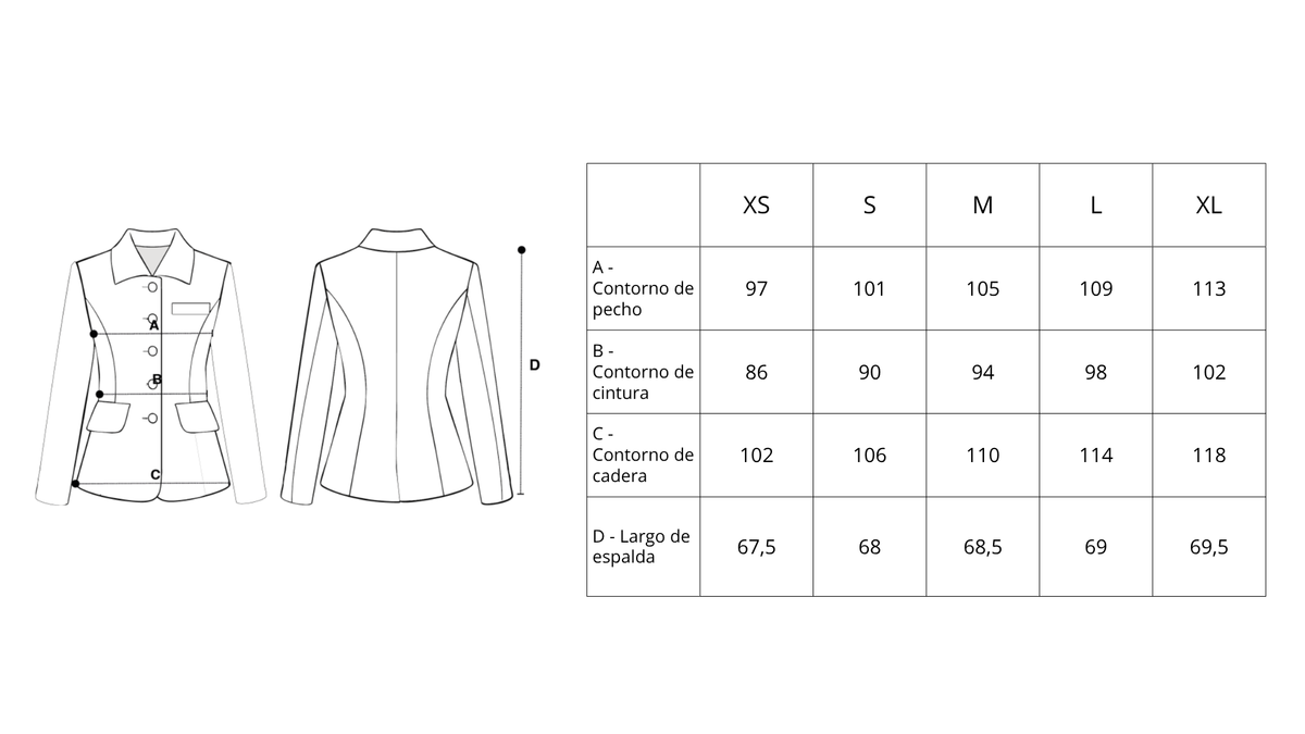 Guía de tallas de Hippique Blazer