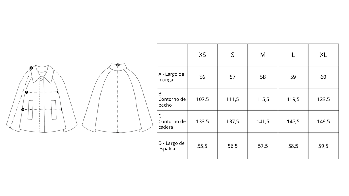 Guía de tallas de Equine Jacket