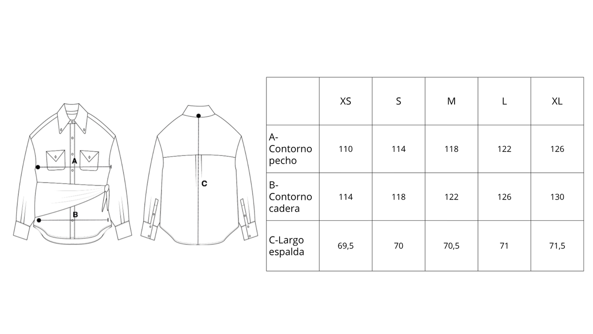 Guía de tallas de Cheval Shirt