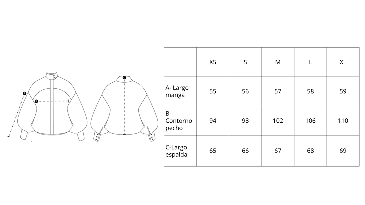 Guía de tallas de Bonnie Shirt