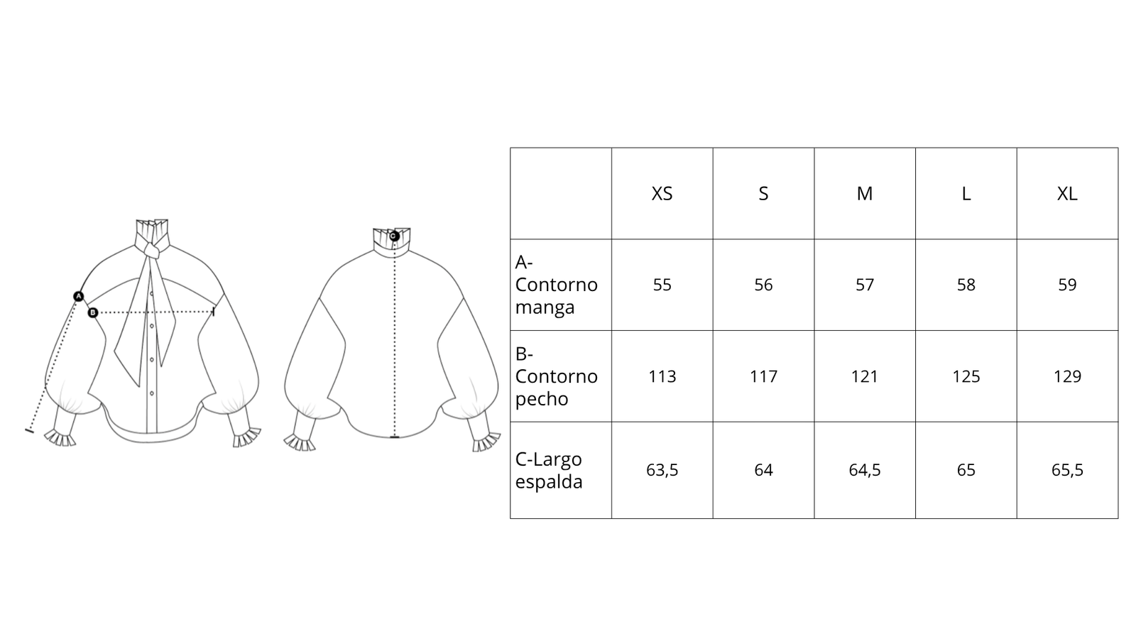 Guía de tallas de Aurum Shirt
