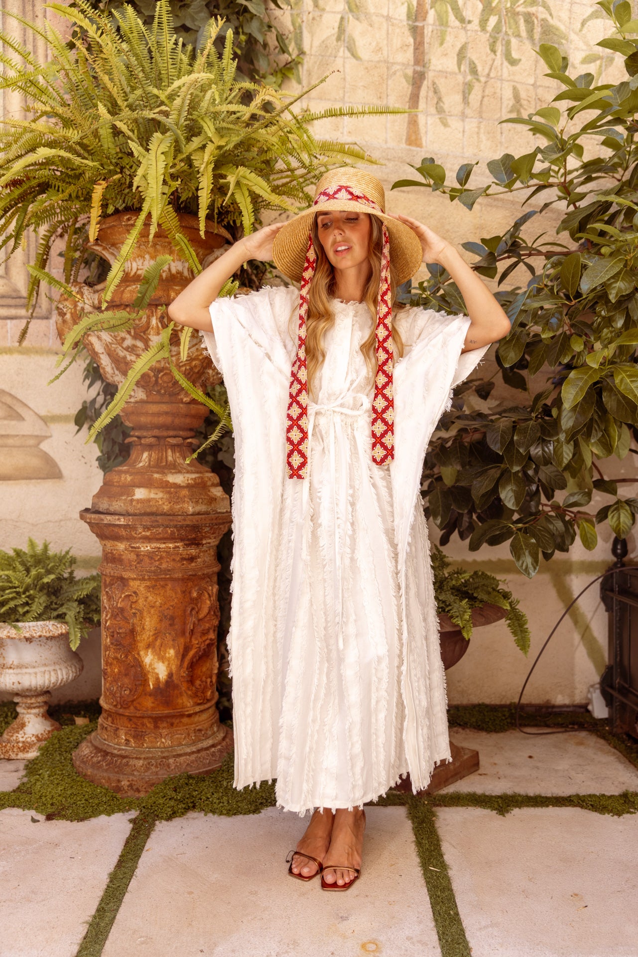 Milos White Kaftan